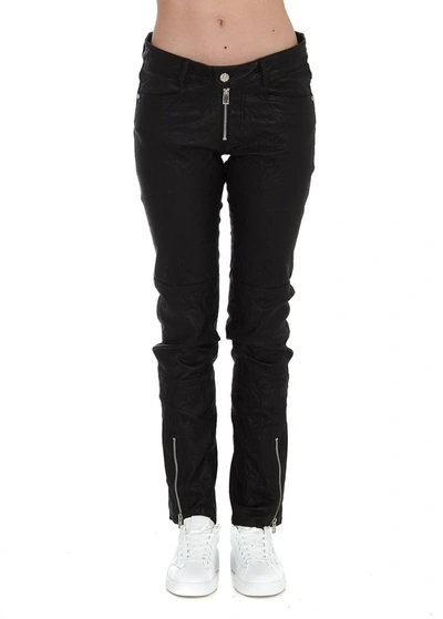 Shop Zadig & Voltaire Phlamo Cuir Crinkle Pants In Black