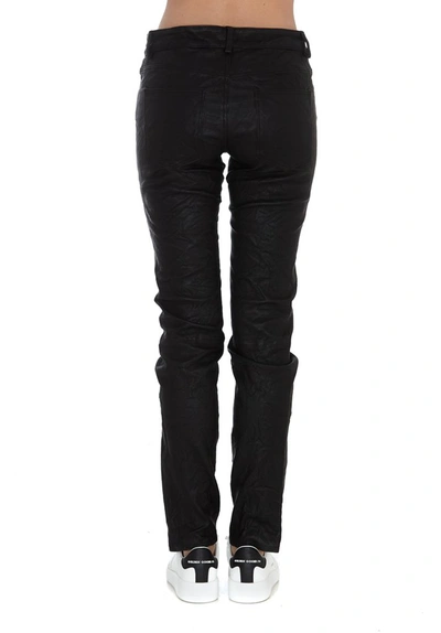 Shop Zadig & Voltaire Phlamo Cuir Crinkle Pants In Black