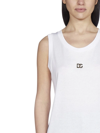 Shop Dolce & Gabbana Dg Logo Tank Top In White