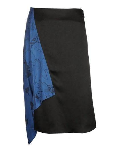 Shop Marine Serre Scarf Panel Asymmetric Skirt In Multi