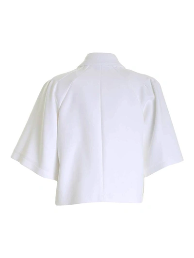 Shop Red Valentino Redvalentino Double Breasted Cropped Jacket In White