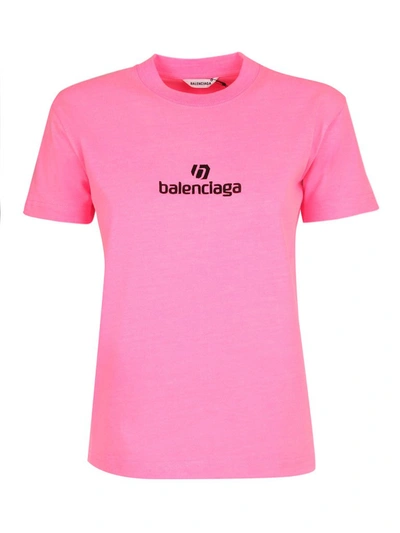 Shop Balenciaga Sponsor Logo T In Pink