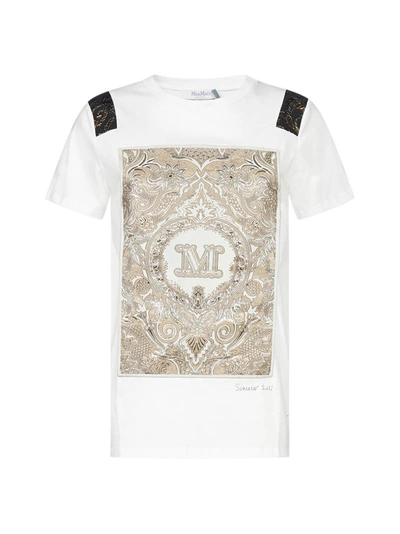 Shop Max Mara Monogram Embellished T In White