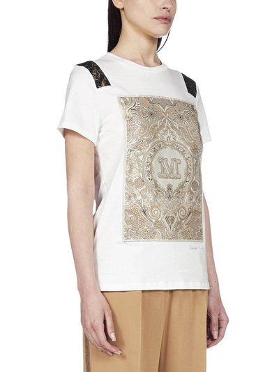 Shop Max Mara Monogram Embellished T In White