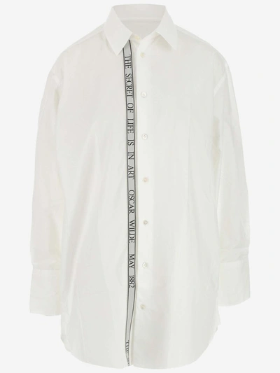 Shop Jw Anderson Tape Jacquard Oversized Shirt In White