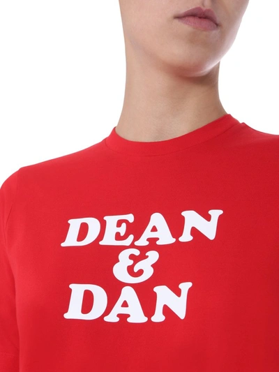 Shop Dsquared2 Dean & Dan Crewneck T In Red
