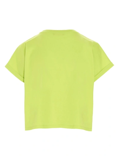 Shop Balmain Logo Printed Cropped T In Green