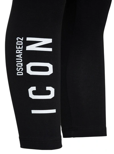 Shop Dsquared2 Dasquared2 Icon Logo Print Leggings In Black