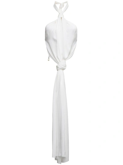 Shop Givenchy Draped Halterneck Top In White