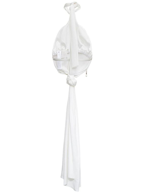 Givenchy Open Back Chain Knotted Halter Top in White