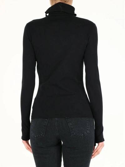 Shop Balenciaga Mask Turtleneck Sweater In Black