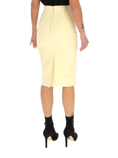 Shop Alexander Mcqueen Midi Pencil Skirt In Yellow