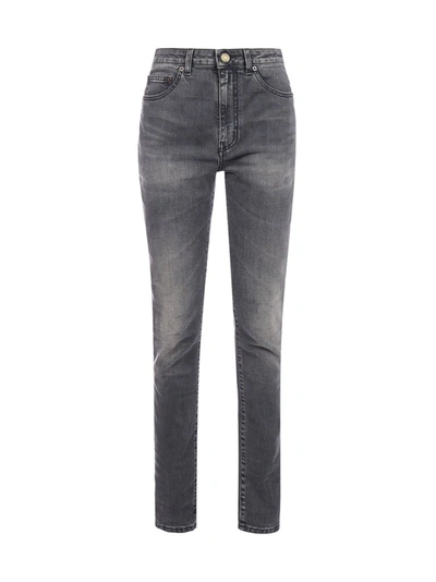 Shop Saint Laurent Washed Skinny In Grey