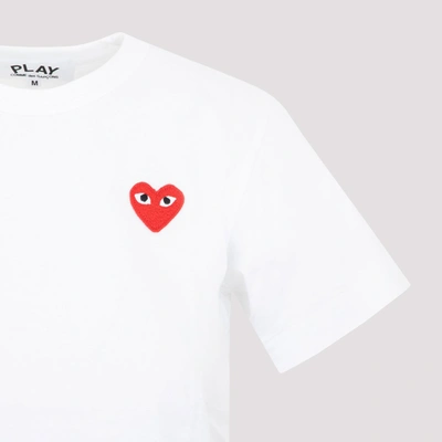 Shop Comme Des Garçons Play Heart Logo Crewneck T In White