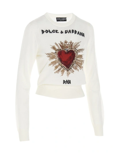 Shop Dolce & Gabbana Amore Print Long In White