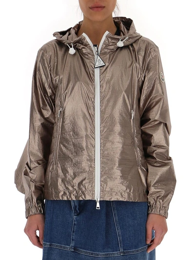 Shop Moncler Eschamali Hooded Jacket In Gold