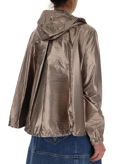 Shop Moncler Eschamali Hooded Jacket In Gold
