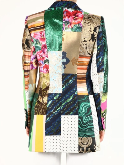 Shop Dolce & Gabbana Patchwork Jacquard Blazer In Multi