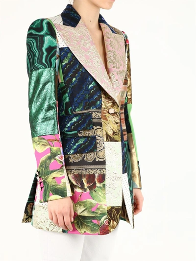 Shop Dolce & Gabbana Patchwork Jacquard Blazer In Multi