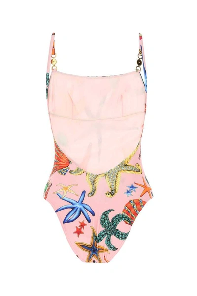 Shop Versace Trésor De La Mer Print Swimsuit In Multi