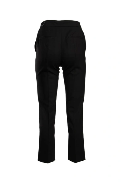 Shop Prada Clasp Belted Pants In Black