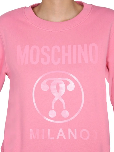 Shop Moschino Double Question Mark Sweatshirt In Pink