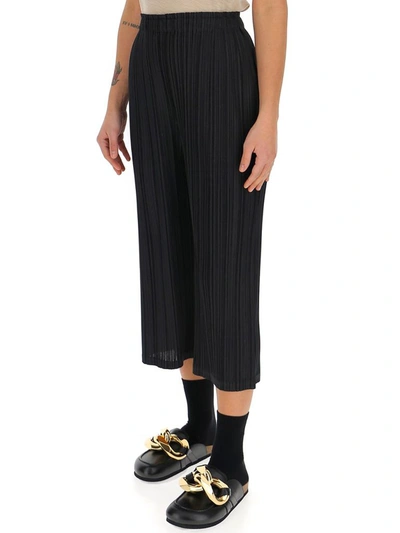 Shop Issey Miyake Pleats Please By  Cropped Straight In Black