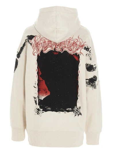 Shop Givenchy Cross Printed Oversized Hoodie In White