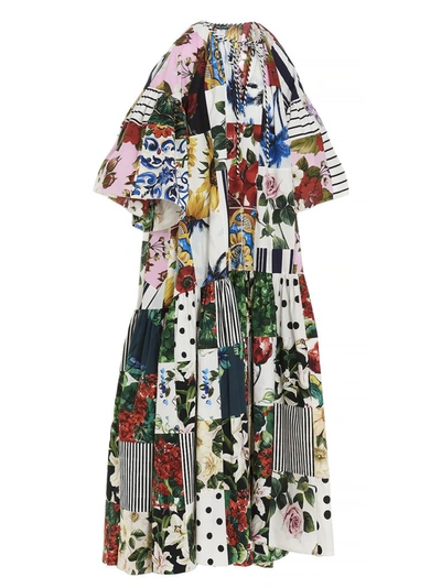 Shop Dolce & Gabbana Patchwork Maxi Dress In Multi