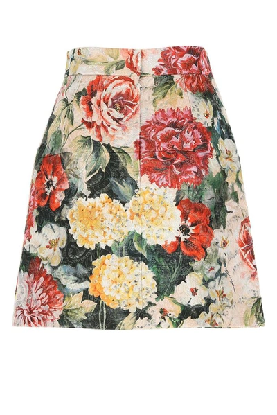 Shop Dolce & Gabbana Floral Print Mini Skirt In Multi