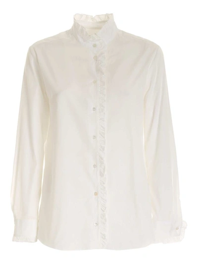 Shop Weekend Max Mara Ruched Detail Shirt In White