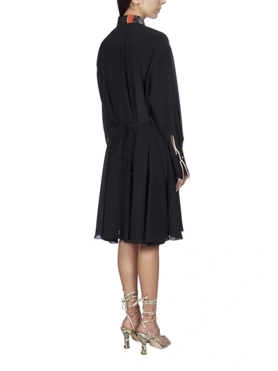 Shop Lanvin Scarf Detailed Dress In Black