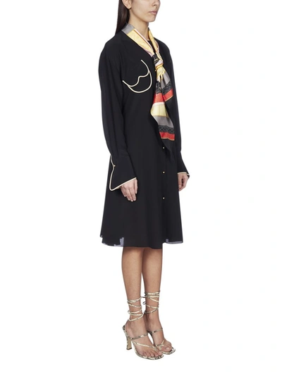 Shop Lanvin Scarf Detailed Dress In Black