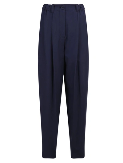 Shop Kenzo Tailored Cropped Pants In Navy