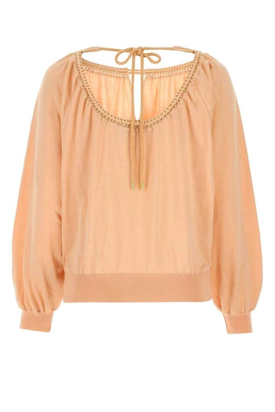 Shop Alberta Ferretti Puff Sleeve Blouse In Beige