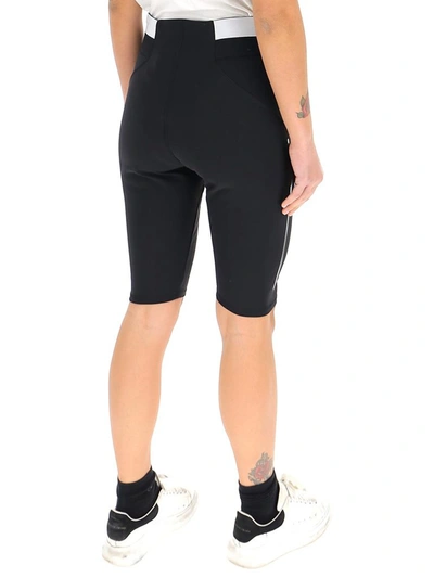 Shop Moncler Logo Band Biker Shorts In Black