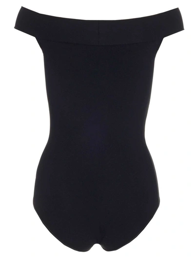 Shop Alaïa Off Shoulder Bodysuit Top In Black