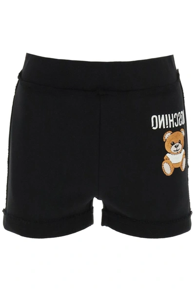 Shop Moschino Inside Out Teddy Bear Shorts In Black