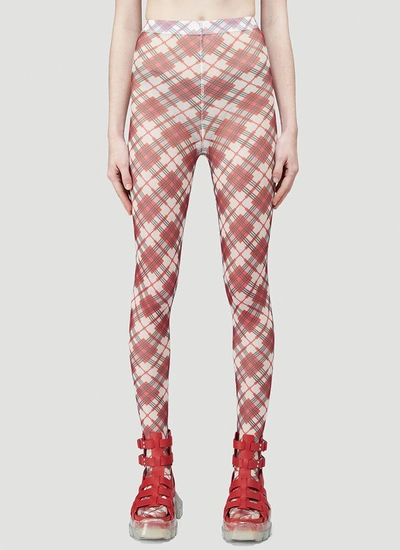 Shop Chopova Lowena Checked Print Tights In Multi