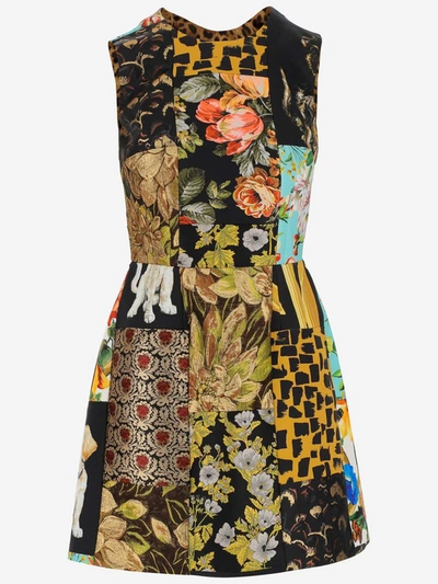 Shop Dolce & Gabbana Floral Printed Mini Dress In Multi