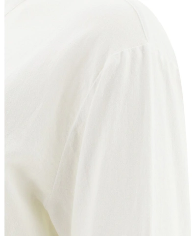 Shop Woolrich Long Mandarin Collar Shirt In White