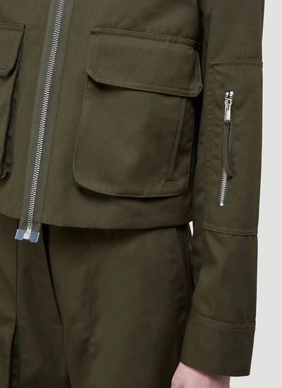 Shop Helmut Lang Flap Pocket Bomber Jacket In Green