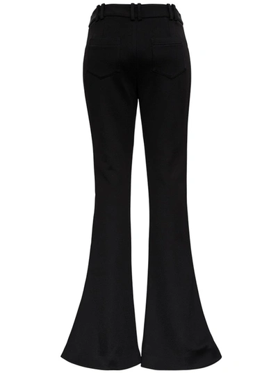 Shop Balmain Monogram Flared Bootcut Pants In Black