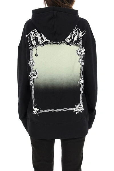 Shop Givenchy Graphic Printed Oversized Hoodie In Black