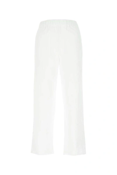Shop Mm6 Maison Margiela Elasticated Waist Pants In White