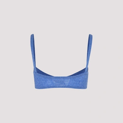 Shop Khaite Eda Knitted Bralette In Blue