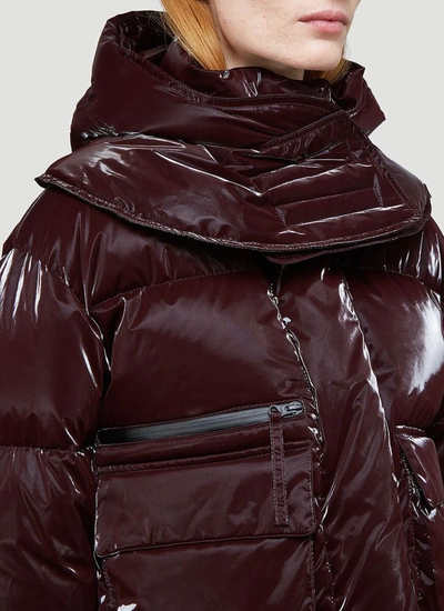 Shop Helmut Lang Hooded Puffer Jacket In Red