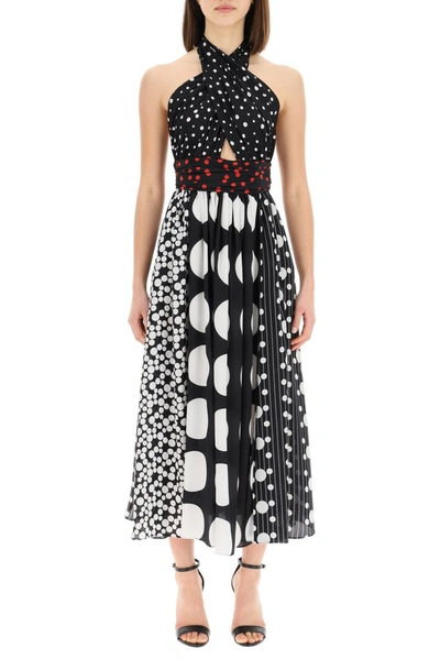 Shop Dolce & Gabbana Polka Dot Midi Dress In Multi