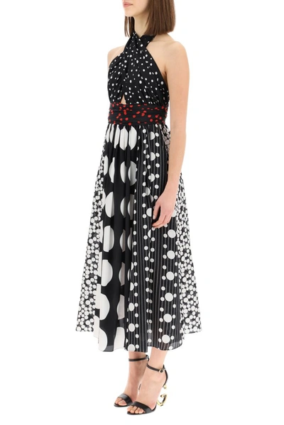 Shop Dolce & Gabbana Polka Dot Midi Dress In Multi