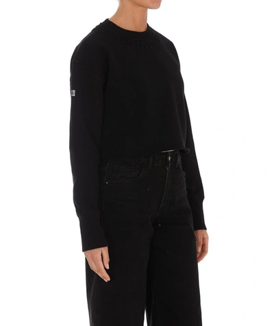 Shop Givenchy Logo Cropped Sweatshirt In Black